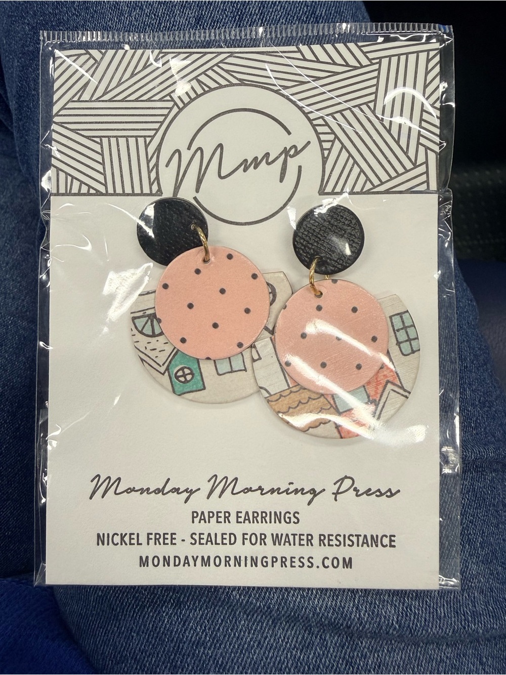 Pink Polka Dot & Patterned Drop Earrings